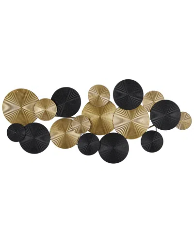 Cosmoliving By Cosmopolitan Plate Metal Overlapping Textured Spiral Wall Decor With Accents In Gold