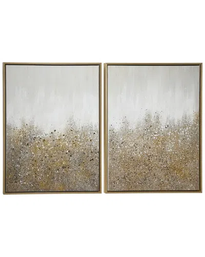 Cosmoliving By Cosmopolitan Polystone Contemporary Abstract Framed Wall Art In Brown
