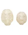 Cosmoliving By Cosmopolitan Set Of 2 Candle Holders In Gold