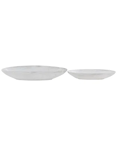 Cosmoliving By Cosmopolitan Set Of 2 Ceramic Planters In White
