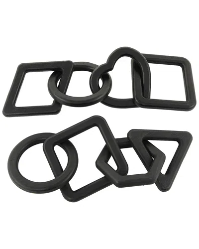 Cosmoliving By Cosmopolitan Set Of 2 Chain Wood Sculpture In Black