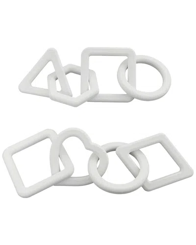 Cosmoliving By Cosmopolitan Set Of 2 Chain Wood Sculpture In White