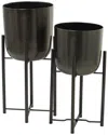 COSMOLIVING BY COSMOPOLITAN COSMOLIVING BY COSMOPOLITAN SET OF 2 DOME PLANTERS WITH STANDS