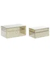 Cosmoliving By Cosmopolitan Set Of 2 Glam Boxes In Gold