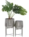 Cosmoliving By Cosmopolitan Set Of 2 Metal Planters