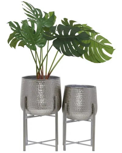 Cosmoliving By Cosmopolitan Set Of 2 Metal Planters