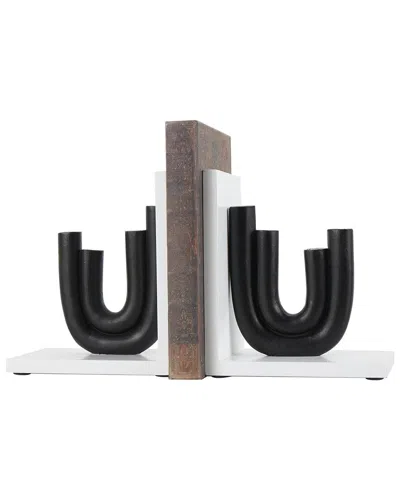 Cosmoliving By Cosmopolitan Set Of 2 Modern Bookends In Black