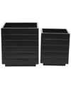 Cosmoliving By Cosmopolitan Set Of 2 Planters In Black