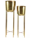 COSMOLIVING BY COSMOPOLITAN COSMOLIVING BY COSMOPOLITAN SET OF 2 TALL DOME PLANTERS WITH STANDS