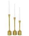Cosmoliving By Cosmopolitan Set Of 3 Candle Holders In Gold