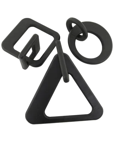 Cosmoliving By Cosmopolitan Set Of 3 Chain Wood Sculpture In Black