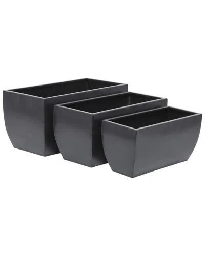 Cosmoliving By Cosmopolitan Set Of 3 Grey Planter