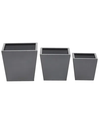 Cosmoliving By Cosmopolitan Set Of 3 Grey Planters