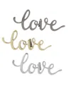 Cosmoliving By Cosmopolitan Set Of 3 Multi Colored Aluminum Glam Decorative Sign, 14" X 6" In Multi