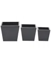 Cosmoliving By Cosmopolitan Set Of 3 Planter In Black