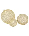 Cosmoliving By Cosmopolitan Set Of 3 Spheres Decor In Gold