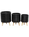 Cosmoliving By Cosmopolitan Dnu  Set Of 3 Planters In Black