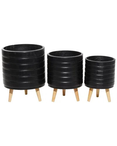 COSMOLIVING BY COSMOPOLITAN COSMOLIVING BY COSMOPOLITAN SET OF 3 WOOD PLANTER