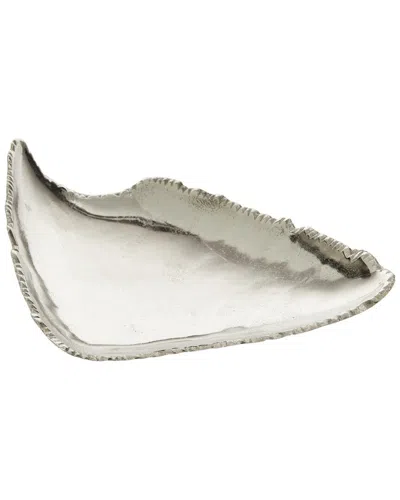 Cosmoliving By Cosmopolitan Silver Aluminum Live Edge Tray