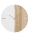 Cosmoliving By Cosmopolitan Wood Clock In Brown
