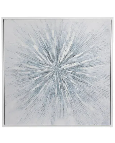 Cosmoliving By Cosmopolitan Wood Glam Framed Abstract Wall Art In White