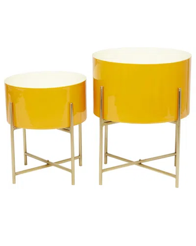 Cosmoliving By Cosmopolitan Yellow Modern Planter