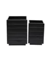 Cosmoliving Metal Indoor Outdoor Planter Set Of 2 In Black