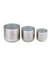 Cosmoliving Metal Indoor Outdoor Planter Set Of 3 In Silver