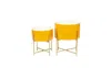 Cosmoliving Metal Modern Planters With Stand, Set Of 2 In Yellow