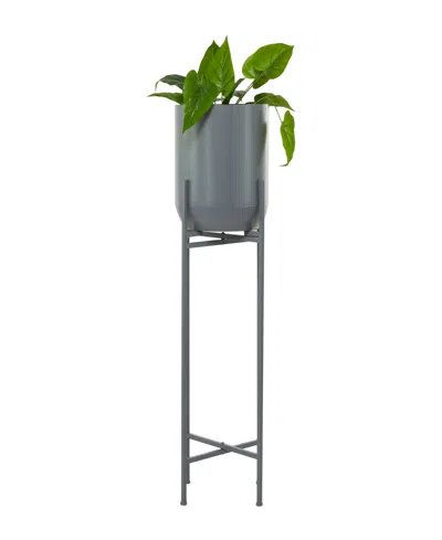 Cosmoliving Metal Planter With Removable Stand In Gray