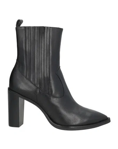 Cosmoparis Woman Ankle Boots Black Size 10 Leather