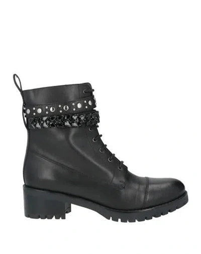 Cosmoparis Woman Ankle Boots Black Size 11 Leather