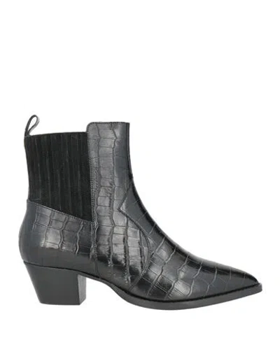 Cosmoparis Woman Ankle Boots Black Size 7 Leather