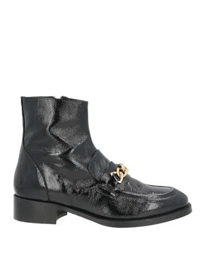 Cosmoparis Woman Ankle Boots Black Size 7 Leather