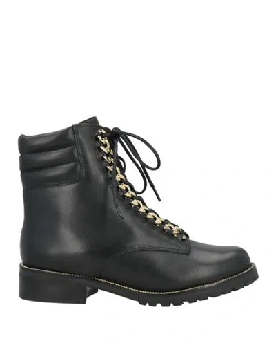 Cosmoparis Woman Ankle Boots Black Size 8 Leather In Multi