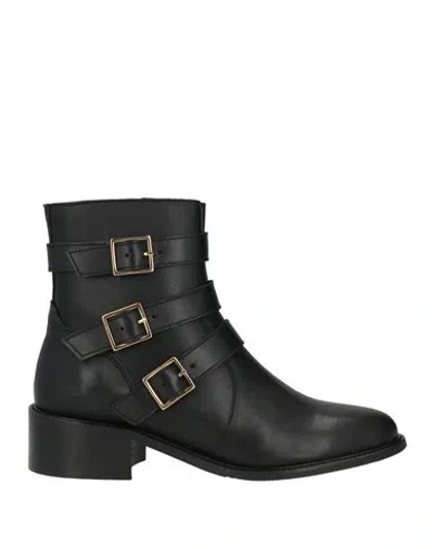 Cosmoparis Woman Ankle Boots Black Size 9 Leather