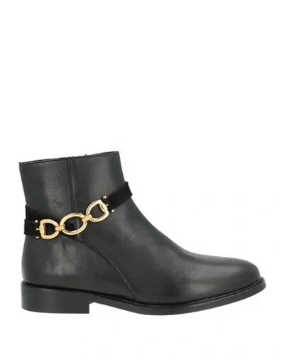Cosmoparis Woman Ankle Boots Black Size 9 Leather