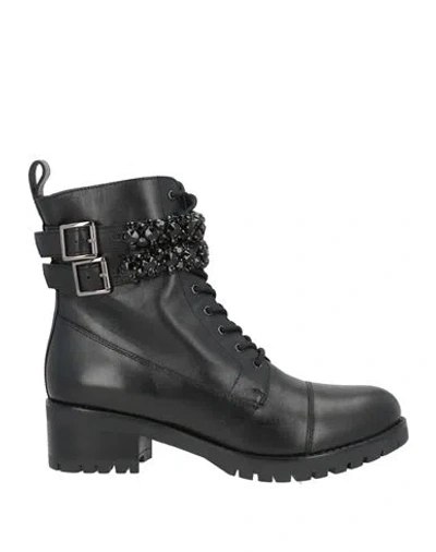 Cosmoparis Woman Ankle Boots Black Size 9 Leather
