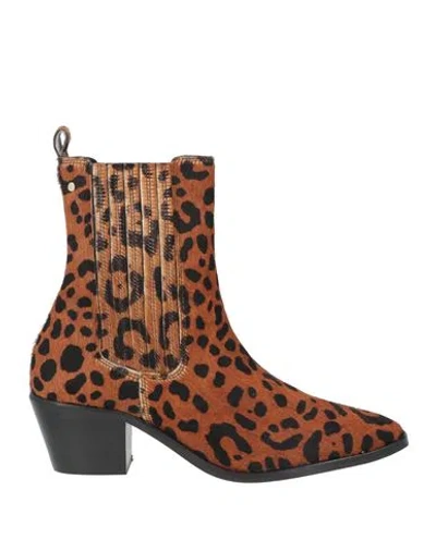 Cosmoparis Woman Ankle Boots Brown Size 10 Leather