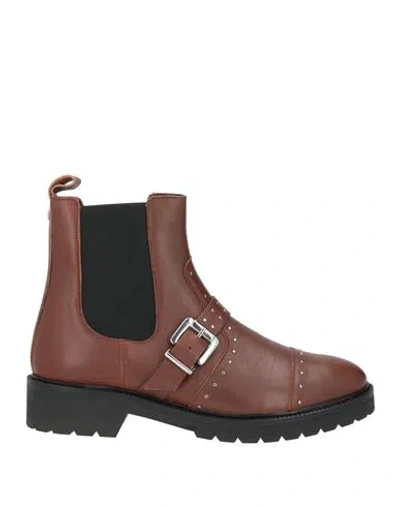 Cosmoparis Woman Ankle Boots Brown Size 8 Leather