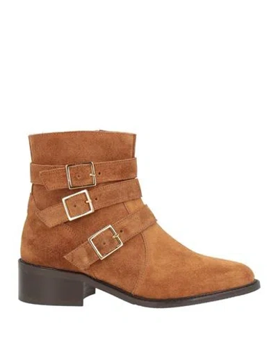 Cosmoparis Woman Ankle Boots Brown Size 9 Leather