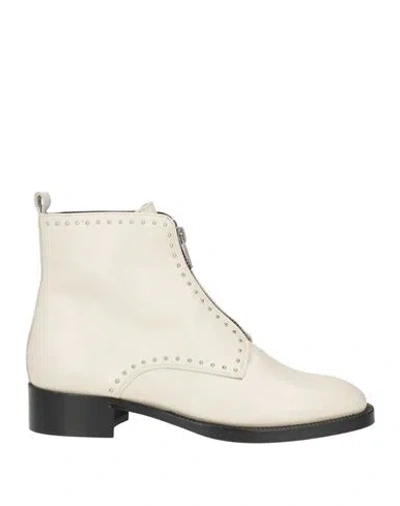 Cosmoparis Woman Ankle Boots Cream Size 9 Leather In White