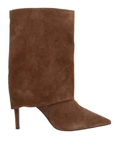 Cosmoparis Woman Ankle Boots Light Brown Size 9 Leather In Beige