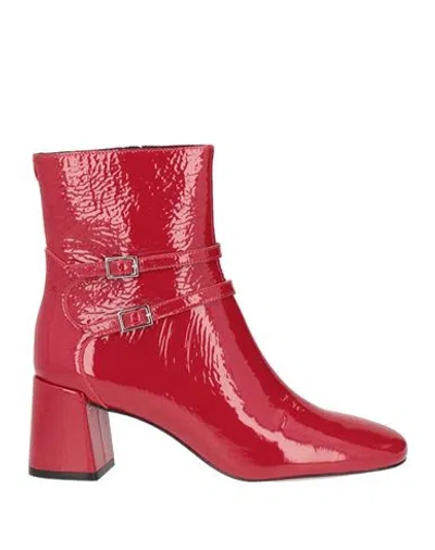 Cosmoparis Woman Ankle Boots Red Size 9 Leather