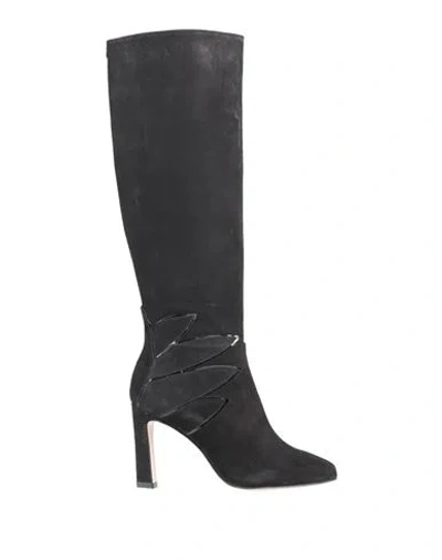 Cosmoparis Woman Boot Black Size 9 Leather In Multi