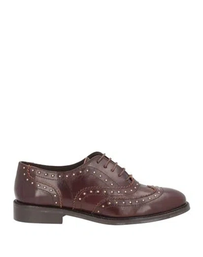 Cosmoparis Woman Lace-up Shoes Brown Size 6 Leather