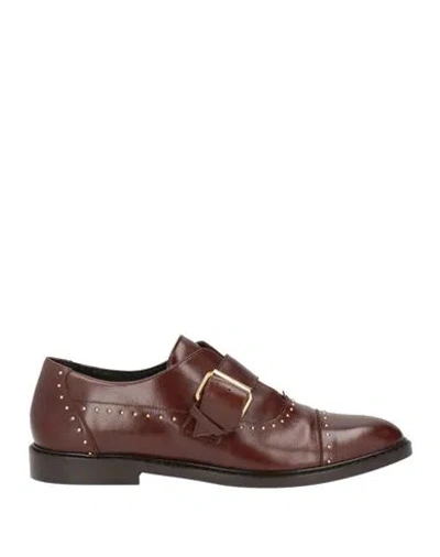 Cosmoparis Woman Loafers Brown Size 9 Leather