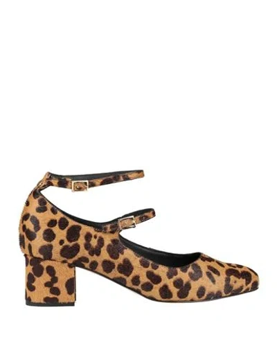 Cosmoparis Woman Pumps Camel Size 9 Leather In Beige