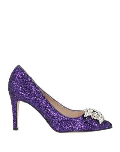 Cosmoparis Woman Pumps Purple Size 9 Textile Fibers