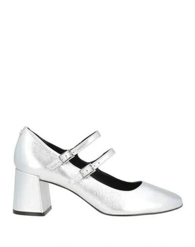 Cosmoparis Woman Pumps Silver Size 9 Leather